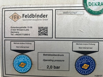 FELDBINDER Silo für Staub und Rieselgüter EUT 40.3 Zement 40m³, Lenkachse
