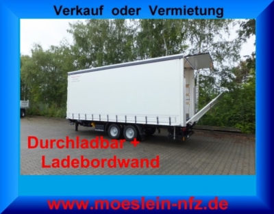 Möslein TPS 11 DL 7,30 neuer Planenanhänger, Ladebordwand + Durchladbar