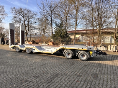 Möslein T 4 VB H1 R neuer 4 Achs Tieflader + Radmulden