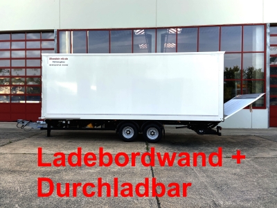 Möslein TK0105D-L Weiß Tandem Koffer, Ladebordwand 1,5 t + Durchladbar 
Neufahrzeug --