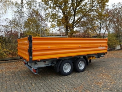 Möslein TTD13- BA Orange 13 t Tandem Kipper Tieflader
mit Bordwand- Aufsatz
-- Neufahrzeug --