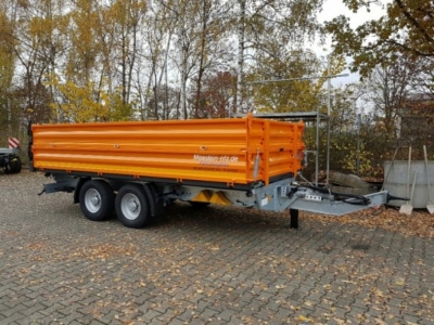 Möslein TTD13- BA Orange 13 t Tandem Kipper Tieflader
mit Bordwand- Aufsatz
-- Neufahrzeug --