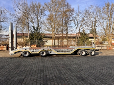 Möslein T 4 VB F R neuer 4 Achs Tieflader + Radmulden