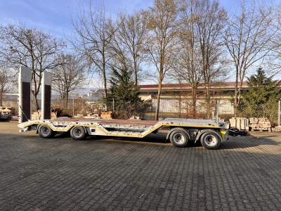 Möslein T 4 VB F R neuer 4 Achs Tieflader + Radmulden