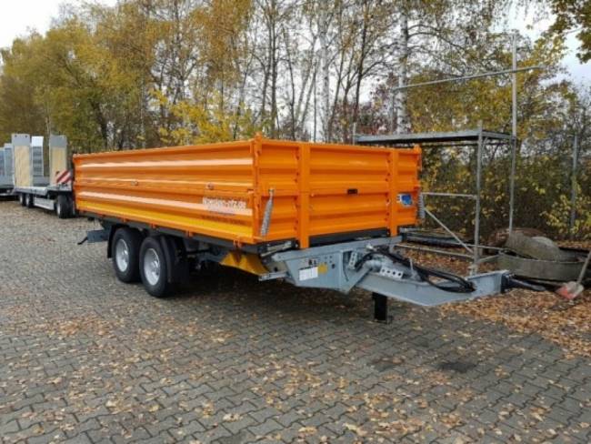 Möslein TTD13- BA Orange 13 t Tandem Kipper Tieflader
mit Bordwand- Aufsatz
-- Neufahrzeug --