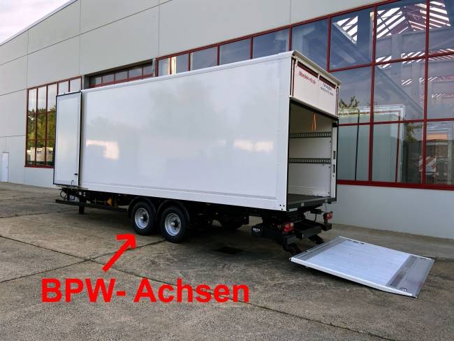 Möslein TKO105 D-L 7 m Tandem Koffer, Ladebordwand 1,5 t + Durchladbar 
Neufahrzeug --